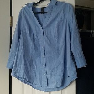 Lane Bryant 3/4 Sleeve stretch button down